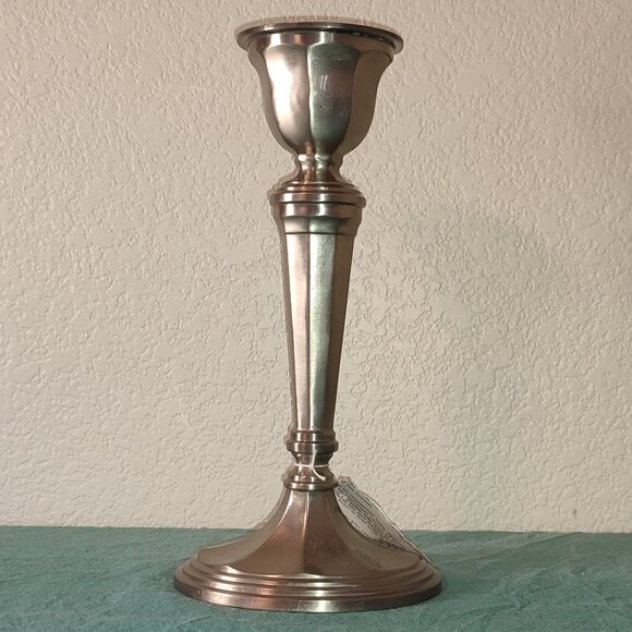 Christmas Heavy Large Candle Stick Silver Metal High Quality Deluxe Candlestick - Picture 1 of 10